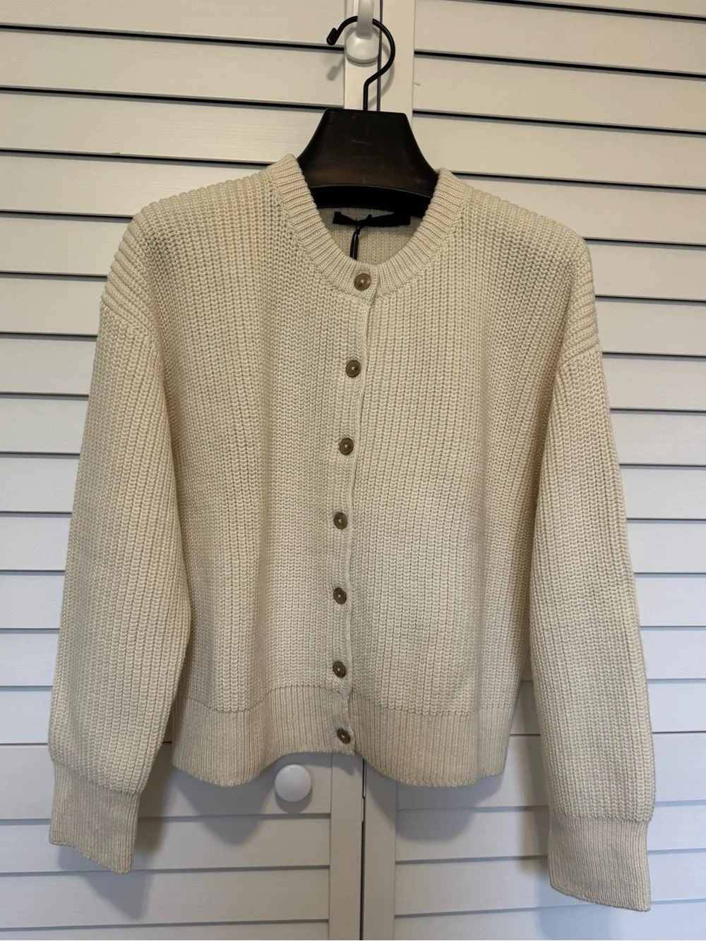 Jenni Kayne, Cotton Hayes Crewneck Cardigan, Ivory, Size XS, NWT - Picture 5 of 8